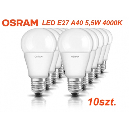 10szt. żarówek LED 5,5W E27 470lm 4000K OSRAM VALUE CLASSIC