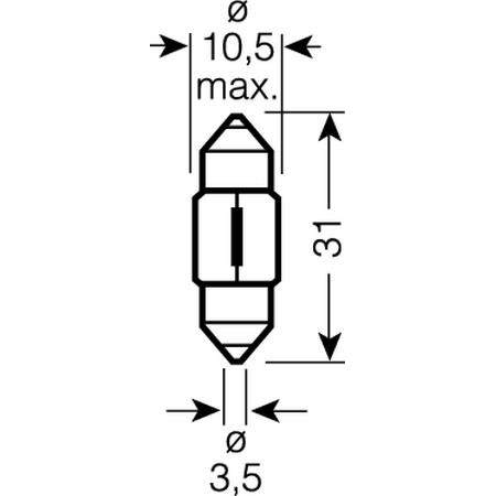 Żarówka samochodowa 10W 12V SV8,5-8 OSRAM 6438